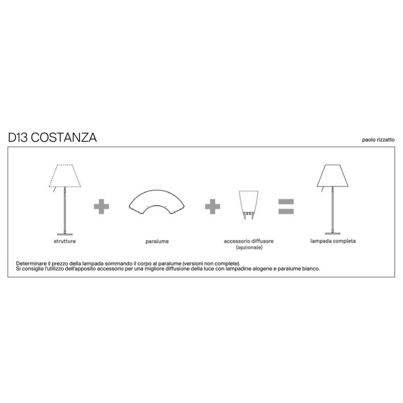 Costanza D13pti ON/OFF Stelo Telescopico Tavolo con Perno
