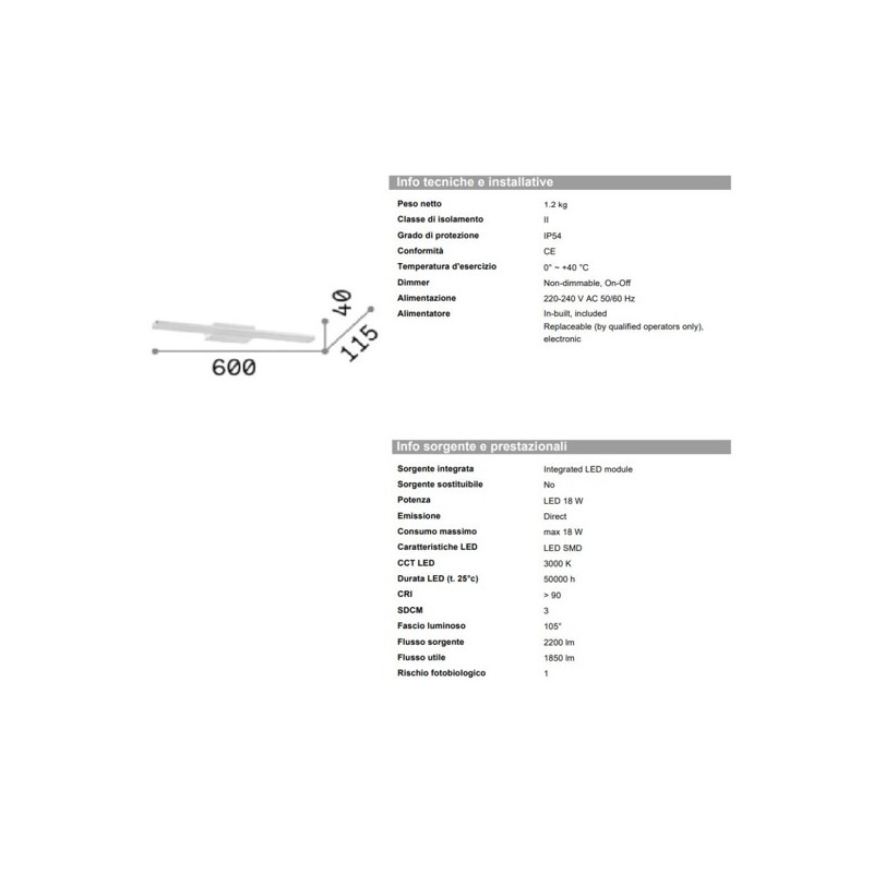 Make Up AP D60 Parete - Ideal-Lux