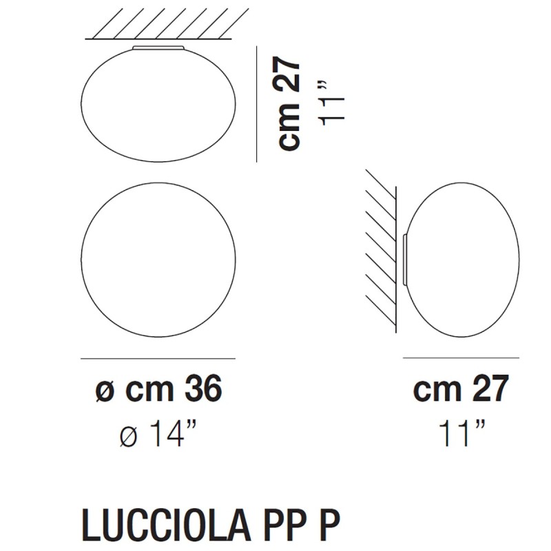 Lucciola PP P LED Parete/Soffitto - Vistosi