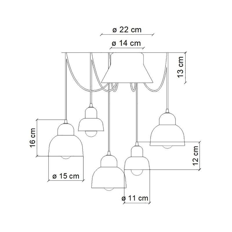Decò BERIMBAU C2608 Sospensione - Ferroluce