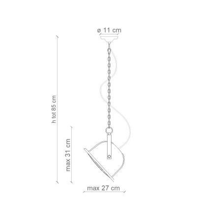 Retrò INDUSTRIAL C1657 Sospensione - Ferroluce