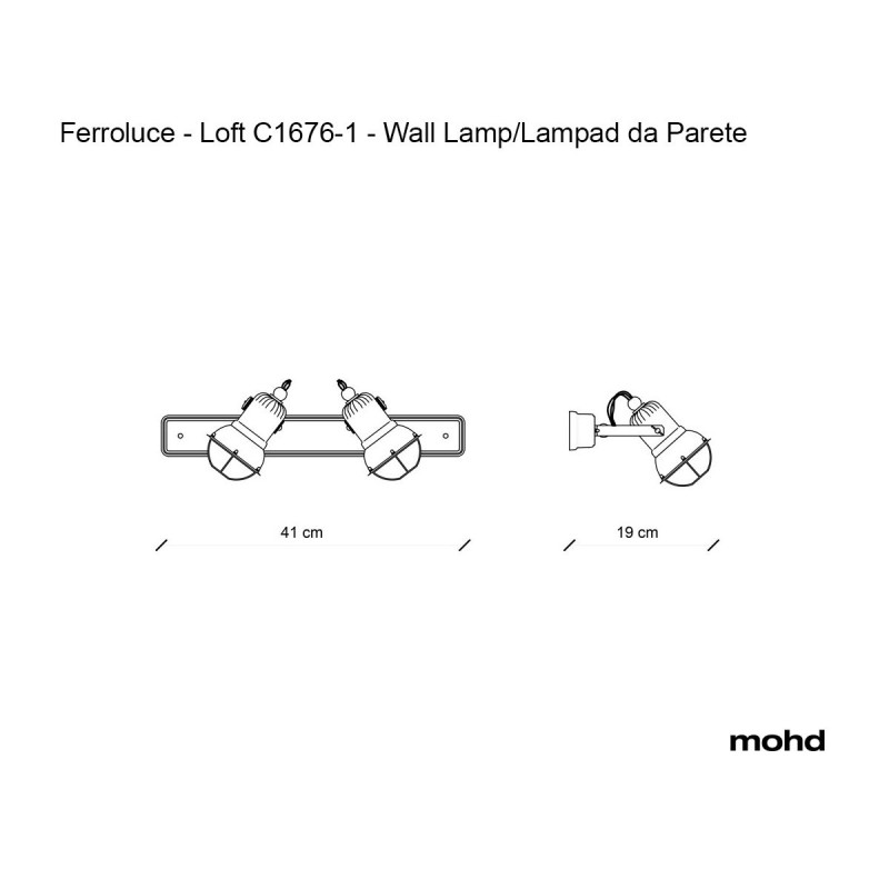 Retrò LOFT C1676-1 Parete - Ferroluce