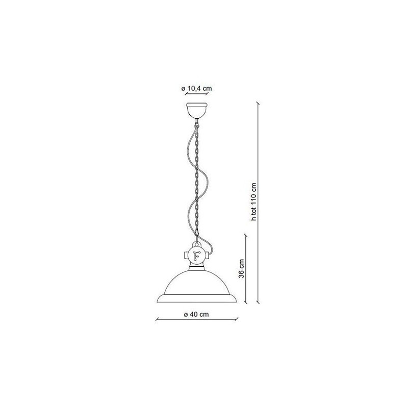 Retrò INDUSTRIAL C1710 Sospensione - Ferroluce