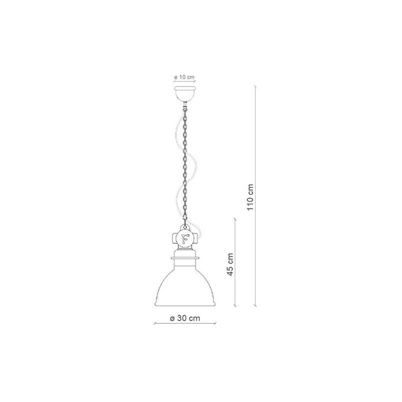 Retrò INDUSTRIAL C1755 Sospensione - Ferroluce