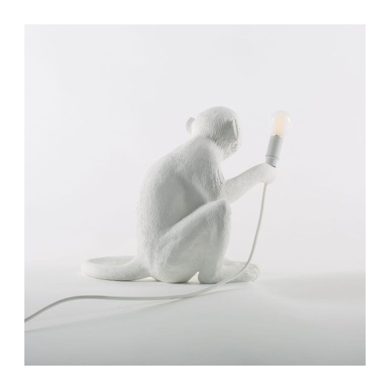Monkey Lamp Sitting White 14882 Tavolo - Seletti