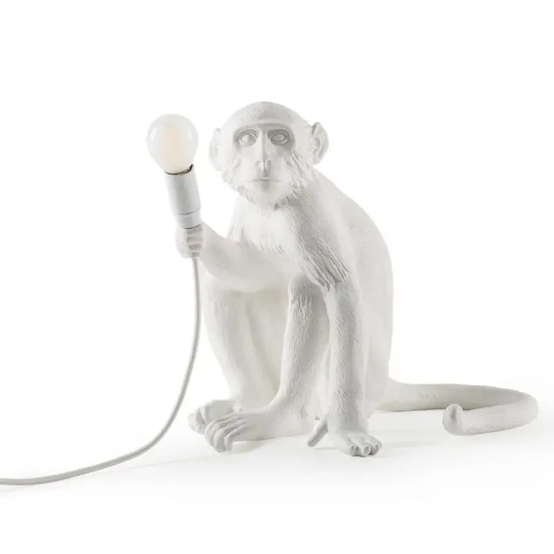 Monkey Lamp Sitting White 14882 Tavolo - Seletti