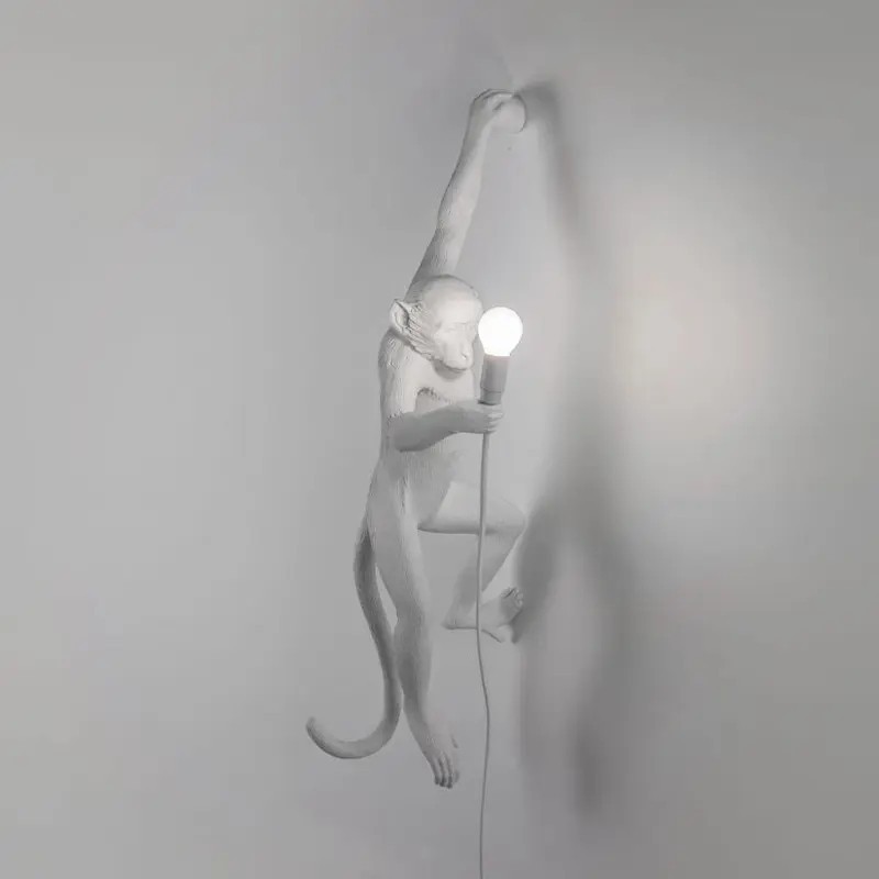 Monkey Lamp Hanging Left Hand White 14881 Parete - Seletti