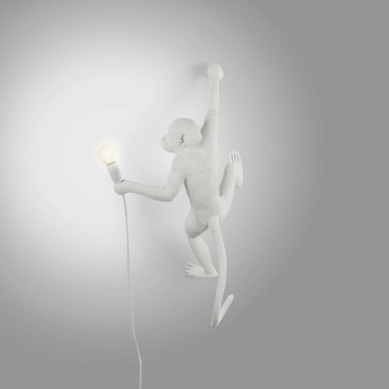 Monkey Lamp Hanging Right Hand White 14879 Parete - Seletti