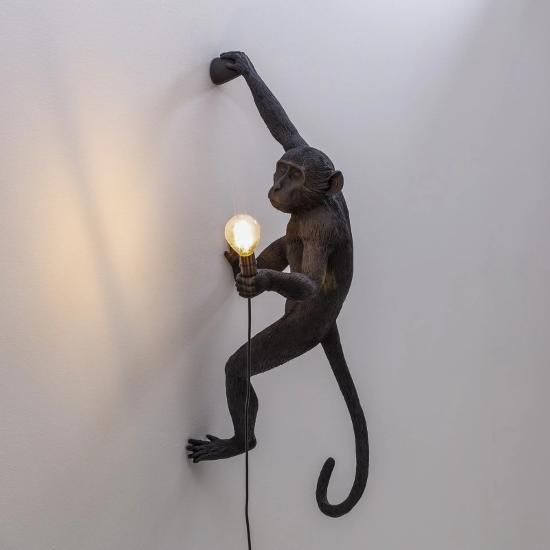 Monkey Lamp Outdoor Hanging Right Hand Black 14919 Parete - Seletti
