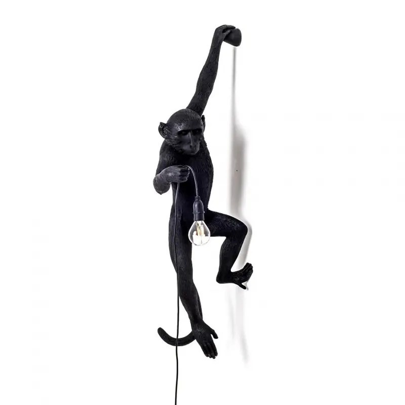 Monkey Lamp Outdoor Hanging Left Hand Black 14921 Parete - Seletti