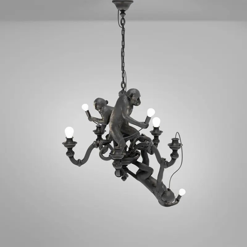 Monkey Chandelier Black 14866 Sospensione - Seletti