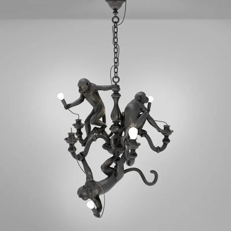 Monkey Chandelier Black 14866 Sospensione - Seletti