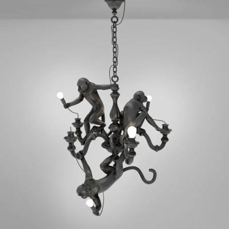 Monkey Chandelier Black 14866 Sospensione - Seletti