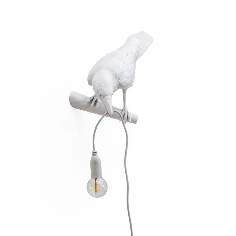 Bird Lamp Looking Left White 14734 Parete - Seletti