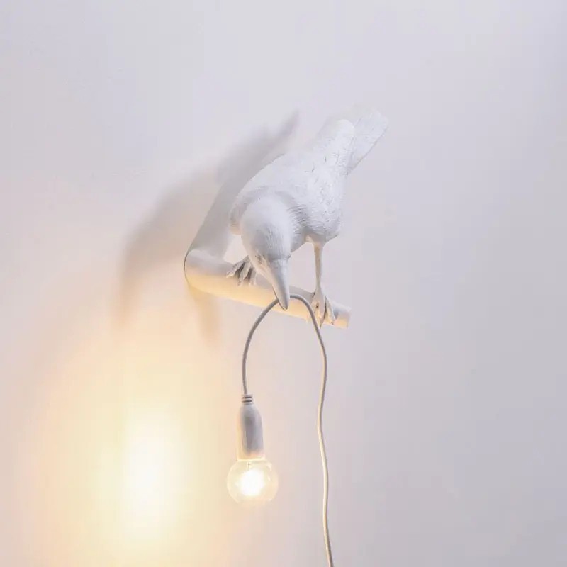 Bird Lamp Looking Left White 14734 Parete - Seletti