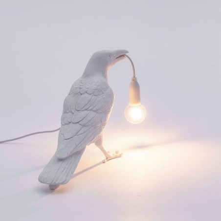 Bird Lamp Waiting White 14732 Tavolo - Seletti