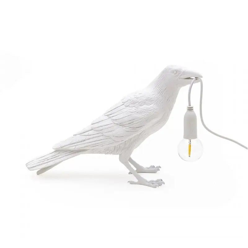 Bird Lamp Waiting White 14732 Tavolo - Seletti