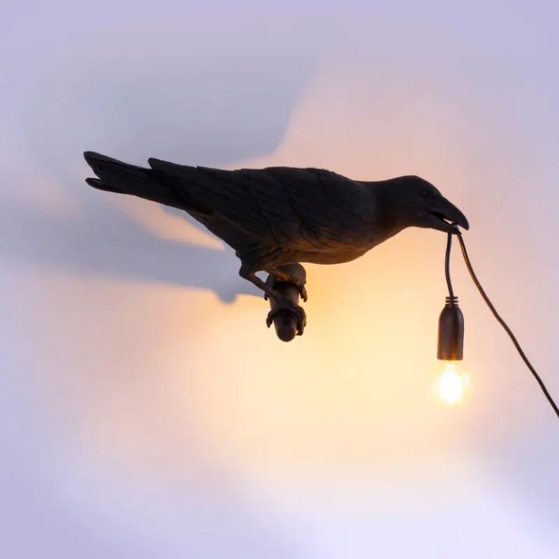 Bird Lamp Looking Right Black 14738 Parete - Seletti