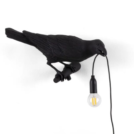 Bird Lamp Looking Right Black 14738 Parete - Seletti