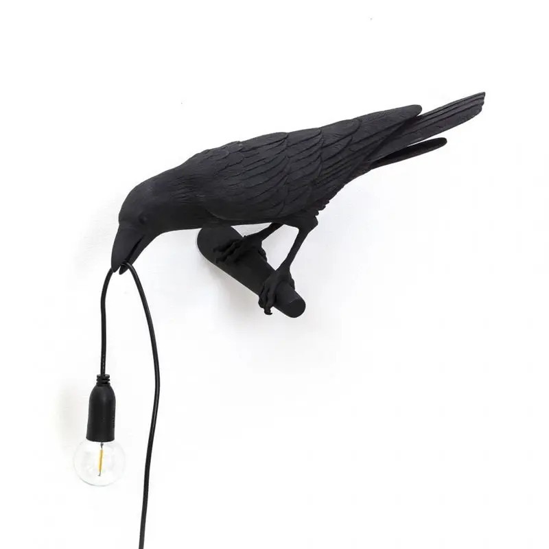 Bird Lamp Looking Left Black 14737 Parete - Seletti