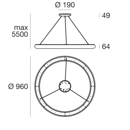 Polo_P Ø96 ON-OFF Sospensione - Linea Light