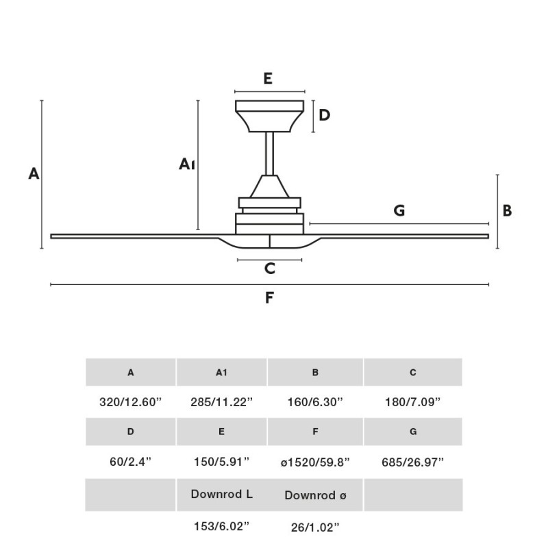 Alo L Nero/Legno con LED Ventilatore - Faro Barcelona