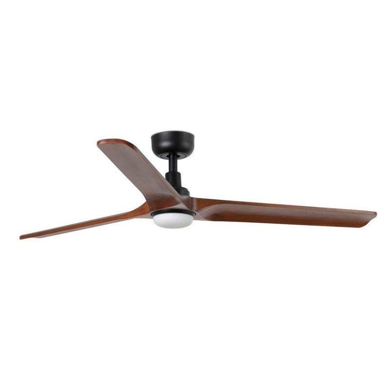 Heywood L Nero/Legno Scuro con LED Ventilatore - Faro Barcelona