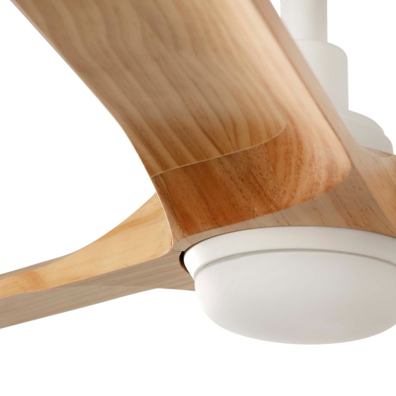 Heywood L Bianco/Legno Chiaro con LED Ventilatore - Faro Barcelona