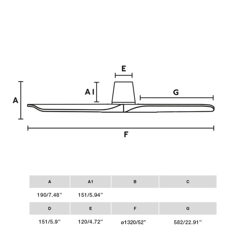 Heywood TUB L Bianco/Legno Chiaro Ventilatore - Faro Barcelona