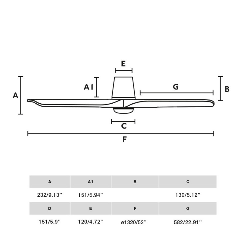 Heywood TUB L con LED Bianco/Legno Chiaro Ventilatore - Faro Barcelona