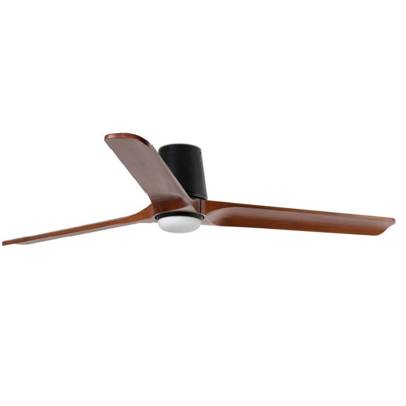 Heywood TUB L con LED Nero/Legno Scuro Ventilatore - Faro Barcelona