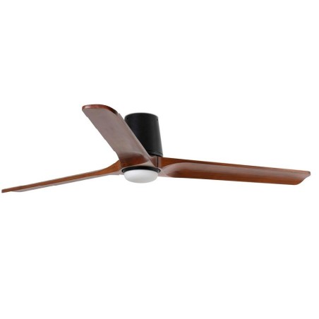 Heywood TUB L con LED Nero/Legno Scuro Ventilatore - Faro Barcelona