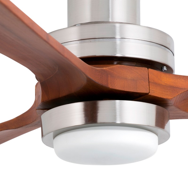Lantau L con LED Nickel/Noce Ventilatore - Faro Barcelona