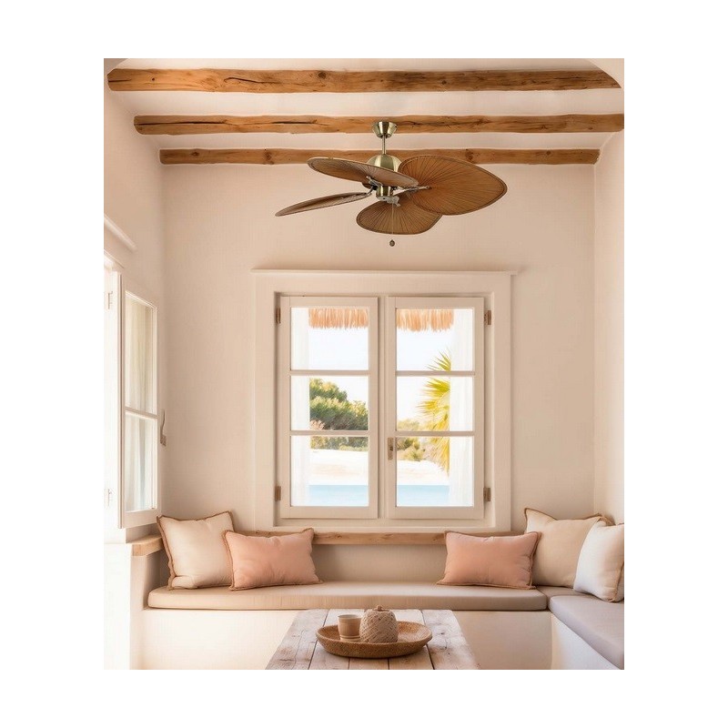 Cuba L Oro/Marrone Ventilatore - Faro Barcelona