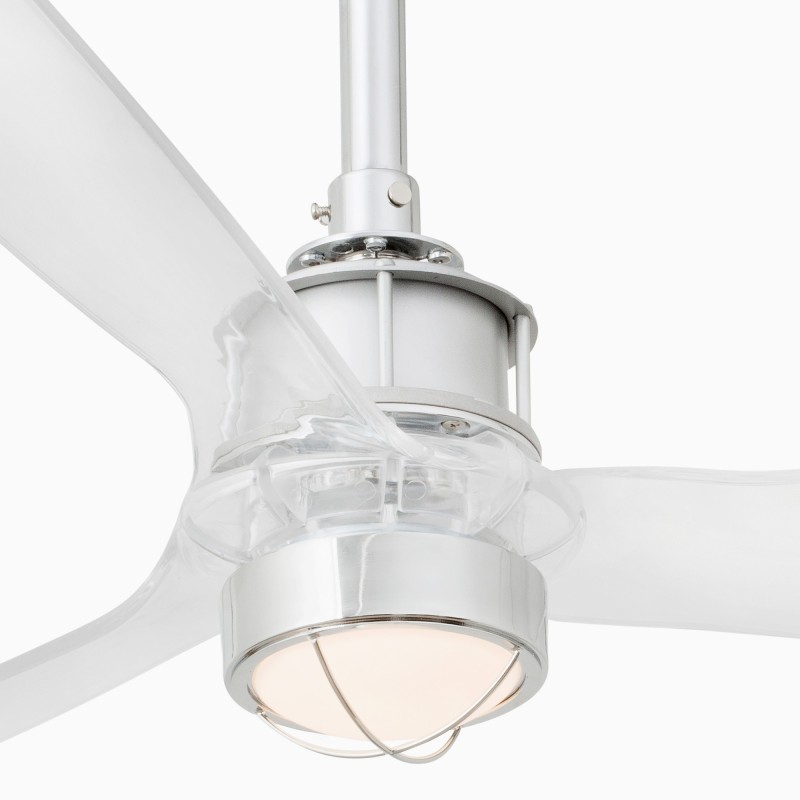 Just Fan M con LED Cromo/Trasparente Ventilatore - Faro Barcelona
