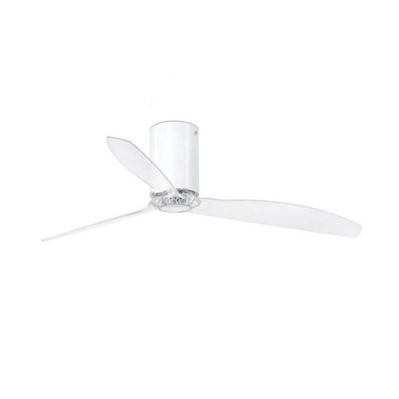 Mini Tube Fan M Bianco Lucido/Trasparente Ventilatore - Faro Barcelona