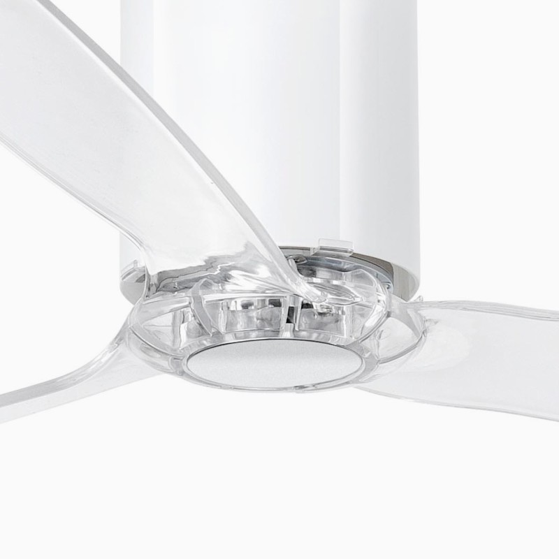 Mini Tube Fan M Bianco Lucido/Trasparente Ventilatore - Faro Barcelona