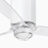 Mini Tube Fan M con LED Bianco Lucido/Trasparente Ventilatore - Faro Barcelona