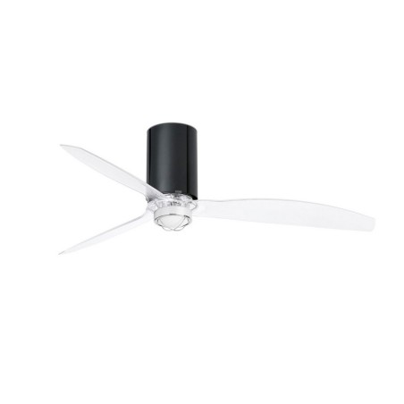 Mini Tube Fan M con LED Nero Lucido/Trasparente Ventilatore - Faro Barcelona