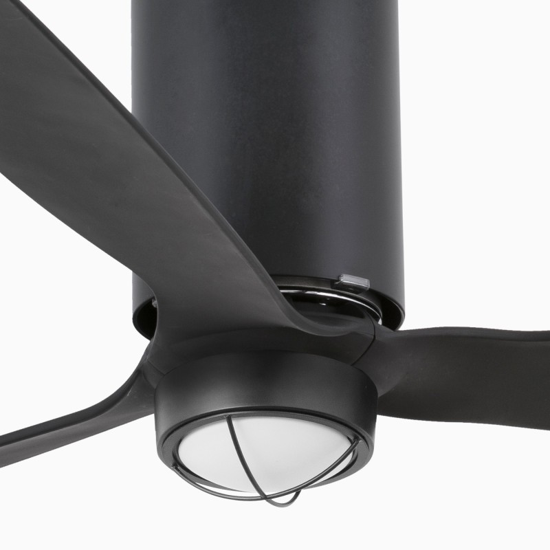 Mini Tube Fan M con LED Nero Opaco Ventilatore - Faro Barcelona