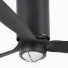 Mini Tube Fan M con LED Nero Opaco Ventilatore - Faro Barcelona
