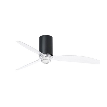 Mini Tube Fan M con LED Nero Opaco/Trasparente Ventilatore - Faro Barcelona