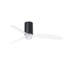 Mini Tube Fan M con LED Nero Opaco/Trasparente Ventilatore - Faro Barcelona