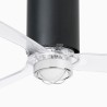 Mini Tube Fan M con LED Nero Opaco/Trasparente Ventilatore - Faro Barcelona