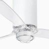 Mini Tube Fan M con LED Bianco Opaco/Trasparente Ventilatore - Faro Barcelona