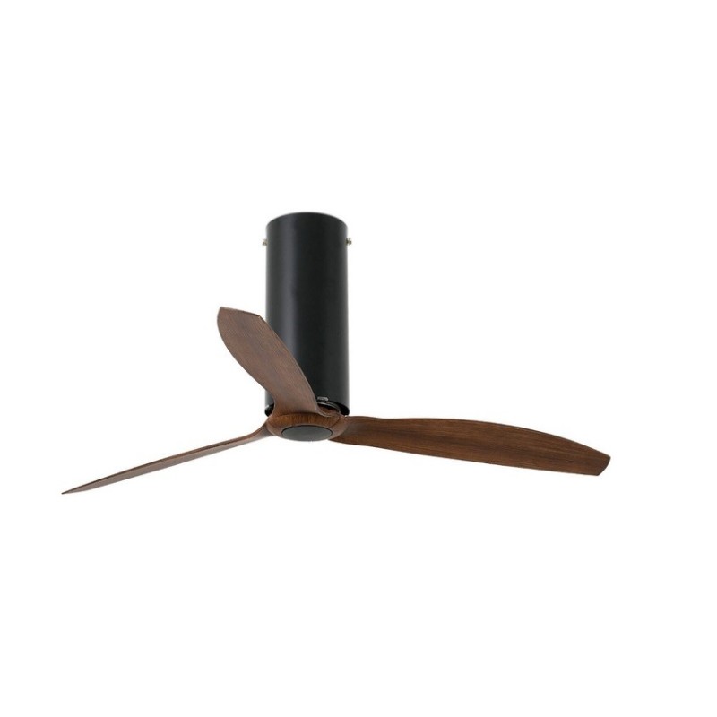 Tube Fan M Nero Opaco/Noce Ventilatore - Faro Barcelona