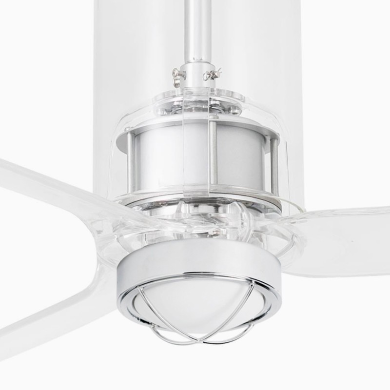 Tube Fan M con LED Cromo/Trasparente Ventilatore - Faro Barcelona