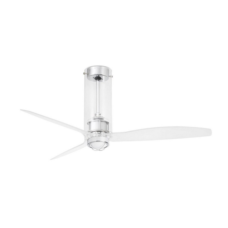 Tube Fan M con LED Cromo/Trasparente Ventilatore - Faro Barcelona