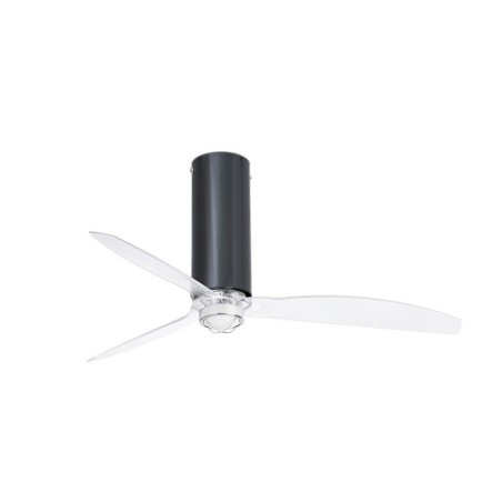 Tube Fan M con LED Nero Lucido/Trasparente Ventilatore - Faro Barcelona