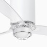 Tube Fan M con LED Bianco Lucido/Trasparente Ventilatore - Faro Barcelona